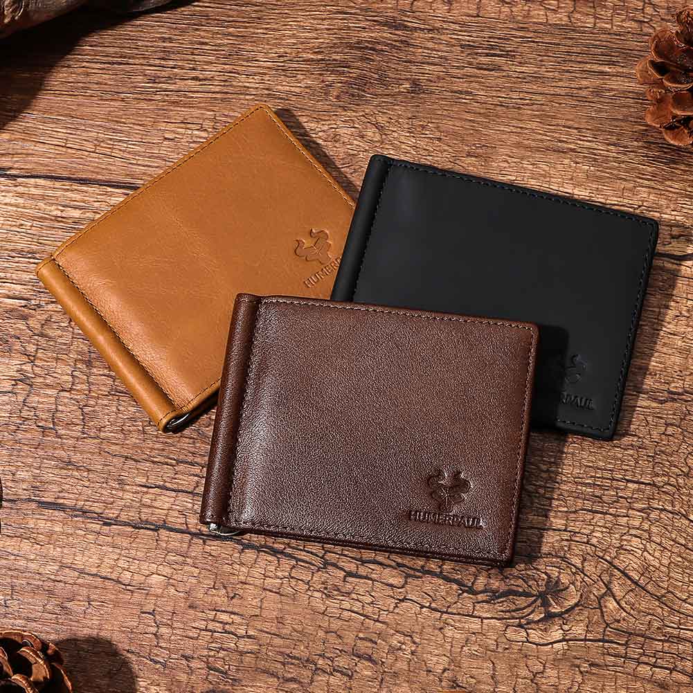 Genuine Leather Mens Slim Wall - đánh giá và giá Money Clip Magnetic