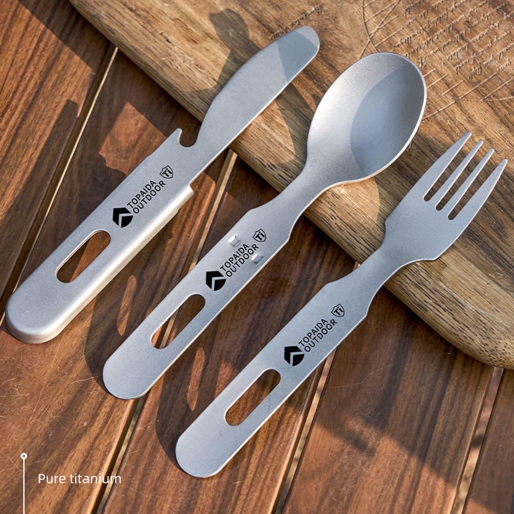 3 in 1 Titanium Camping Fork S - đánh giá và giá Edc Everyday Carry Knives